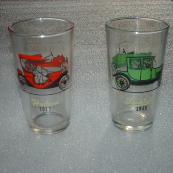 Accents Set Of 2 Vintage Antique Car Drinking Glasses Poshmark